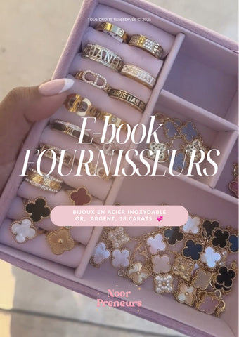 E-book FOURNISSEURS | Bijoux en acier inoxydable, or, plaqué or, argent, 18 carats ྀིྀ